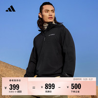 adidas TERREX 加绒连帽软壳衣 黑色 L
