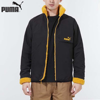 PUMA 535052-37 双面可穿羊羔绒 石黄色 L码 男子运动夹克