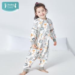 ibaby 恒温睡袋婴儿春秋分腿式防踢被长绒棉儿童睡袋EE 【双层针织棉-不夹