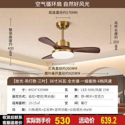 雷士 简约现代 风扇吊灯  无极调光 1个