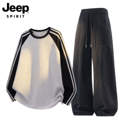 JEEP SPIRIT 运动套装男秋季潮流百搭卫衣休闲裤两件套