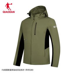 乔丹 运动风衣男单层风衣2026新款梭织可拆卸帽防泼水户外登山