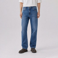 Wrangler 男式牛仔裤百搭时尚春夏款牛仔裤 中蓝色