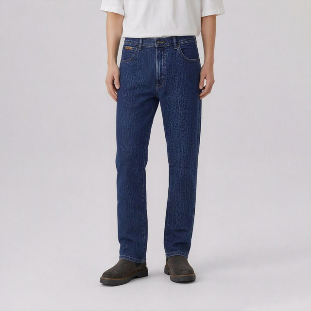 Wrangler 男式牛仔裤百搭时尚秋冬款牛仔裤 中蓝色