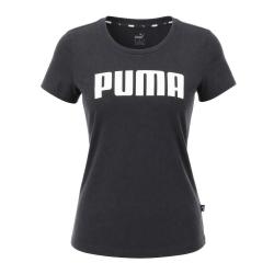 PUMA 女式纯色字母logo纯棉休闲T恤