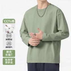 浪莎 男式长袖圆领T恤男简约百搭纯色打底上衣t恤