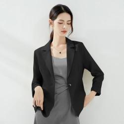 DEBRAND 秋季休闲西装女外套女九分袖OL经典西服女式西服女