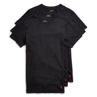 Polo By Ralph Lauren 男士修身圆领汗衫 3件装 棉质吸湿排汗 黑色 X-Large
