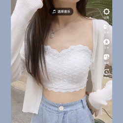 一体杯吊带背心百搭舒适短款带胸垫裹胸打底 不会掉 LANE兰娥