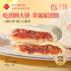 嘉华食品 嘉华 月饼 云腿白饼 云南特产传统糕点心中秋月饼400g