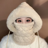 2025新款冬季女骑行帽加绒防风防寒一体护耳帽骑车加厚保暖帽子