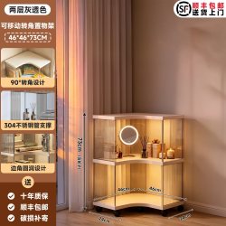 转角书架落地置物架客厅旋转书柜墙角储物柜角柜简易拐角床头柜
