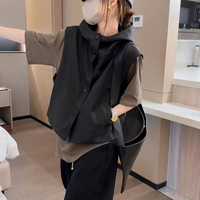 936##日系坎肩连帽马甲无袖外套宽松坎肩薄款休闲薄款百搭宽松