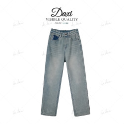 DX.DAXI牛仔裤子女春夏直筒高腰显瘦宽松哈伦2024新款