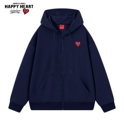 CHARLES JANG'S HAPPY HEART 卫衣开衫连帽男女同款百搭潮流春秋外套
