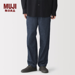 無印良品 MUJI 男式 棉牛仔轻便裤 男士男款裤子 26年秋季 深藏青色 S (165/72A)