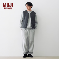 無印良品 MUJI 男式 毛圈棉 裤子 男士长裤卫裤休闲裤 26年秋季 AB1ROA6A 灰色 S (165/72A)