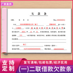 欠款条借款条一联记账欠条本二联欠款单借据单二联借款单借条借款