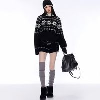 高级感提花毛衣套装女秋冬复古氛围感针织衫两件套洋气显瘦外穿潮