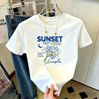 夏季爆纯棉打底t恤衫流行正肩上衣宽松时尚显瘦修身圆领设计感ins
