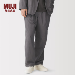 無印良品 MUJI 男式 不易沾水尼龙工装直筒裤 男士长裤子男装秋季 AE127A6A 炭灰色 S (165/72A)