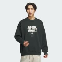 adidas 秋冬季男子抓绒舒适保暖篮球运动长袖圆领卫衣套头衫