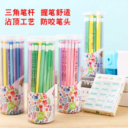 小学生铅笔防咬铅笔幼儿园三角杆HB原木铅笔考试学习文具用品握感