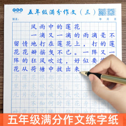 五年级上下册同步优秀满分作文练字帖人教版语文写作素材范文模板
