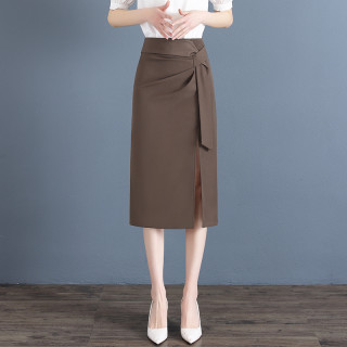 不规则开叉半身裙女士2026年春夏季新款高腰时尚中长款一步裙子