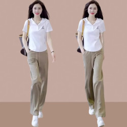 小个子穿搭一整套夏季套装两件套2025年新款爆款休闲时尚短袖长裤