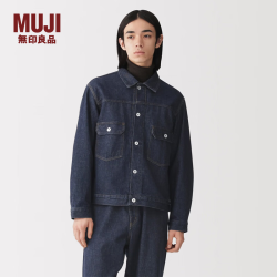 無印良品 MUJI 男式 木棉混 牛仔夹克 男装 上衣男士外套26年秋季 AD0ZZA6A 深藏青色 S (165/84A)