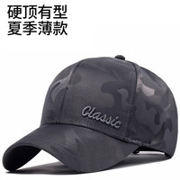 新款帽子男士夏季薄款硬顶棒球帽潮流时尚大头围鸭舌帽防晒遮阳帽