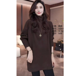 时尚百搭袖口小捏褶设计双面绒高领 打底衫上衣女