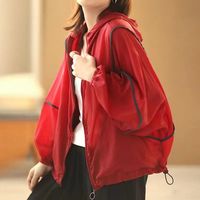 夏季新款轻薄舒适连帽宽松短外套防晒衣女薄款上衣百搭