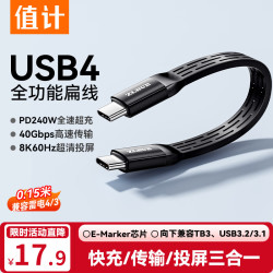 值计ZLEUE 值计USB4全功能数据线Type-C充电宝短线 笔记本8K投屏40Gbps传输 FP015
