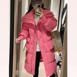 ·现货《玫粉佳人》中长款加厚棉服外套