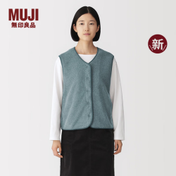 無印良品 MUJI 女式 单一素材 抓绒背心马甲马夹女款女装26年秋季新品 烟熏绿色 L (165/88A)