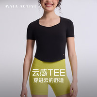 MAIA ACTIVE CLOUD-TOUCH 云感TEE 透气瑜伽运动短袖T恤 神秘黑-心型领 M