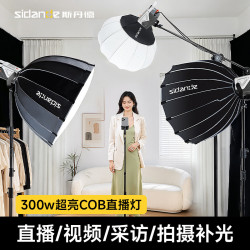斯丹德 直播补光灯300W常亮灯COB摄影灯可调双色温专业影棚直播间搭建视频人像美颜柔光灯