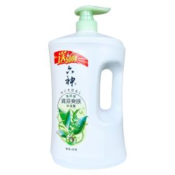 六神 清凉爽肤沐浴露1.5kg绿茶+甘草沐浴后驱走夏日炎热家庭装大桶