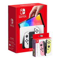 任天堂 Switch OLED 白色+淡粉淡黄手柄 游戏机