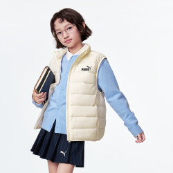 PUMA 童装2026秋冬季新款儿童羽绒马甲背心 珍珠白10201   160