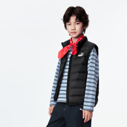 PUMA 童装2026秋冬季新款儿童羽绒马甲背心 黑色90001   170