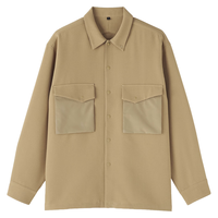 無印良品 MUJI AC24OA6A 提花华夫格 米色 L 男士衬衫