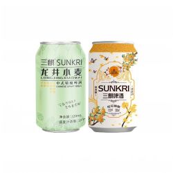 三麒 毛尖桂花龙井中式精酿啤酒龙井小麦320ml×1罐+桂花精酿320ml×1罐