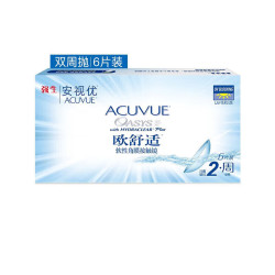 强生 隐形眼镜欧舒适双周抛硅水凝胶保湿高透氧医用绷带镜6片装450度