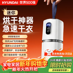 HYUNDAI 烘干机便携式干衣机家用旅行小型内衣裤婴儿烘衣服学生宿舍迷你神器可折叠智能定时送男女友礼物
