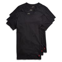 RALPH LAUREN 男士修身圆领汗衫 棉质吸湿排汗 黑色 X-Large 3件装