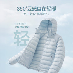马登 美高90白鸭绒 360度云感百搭羽绒服4+级防泼水 连帽羽绒夹克