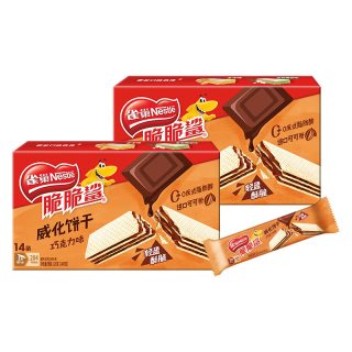 88VIP：雀巢 脆脆鲨巧克力味裸威化饼干9g*14条*2盒